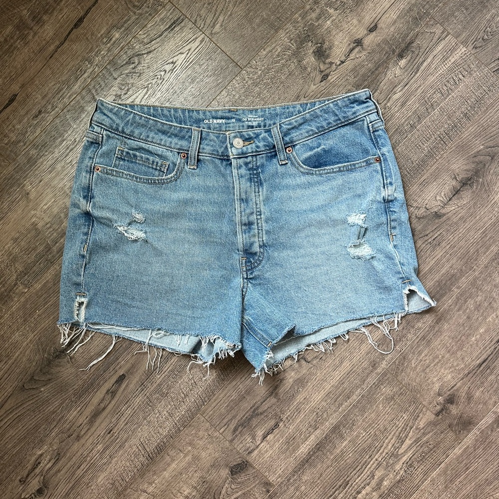 Old Navy Frayed Denim Shorts Size 12 High Rise